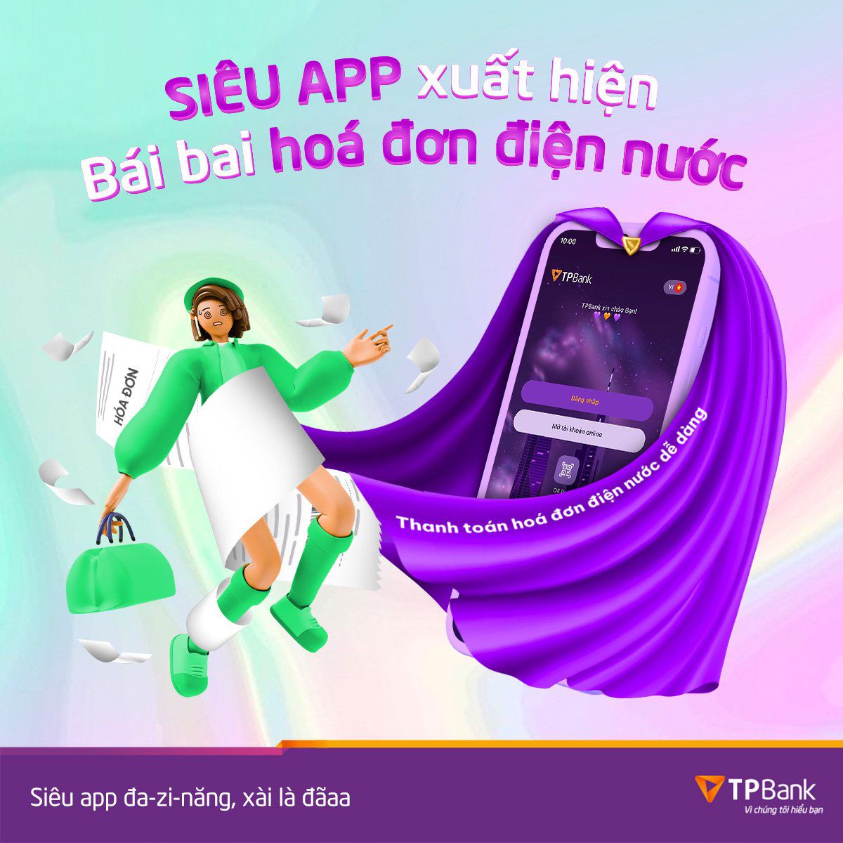 ÁI BAI HÓA ĐƠN Với App TPBank có 2 cách thanh toán hóa đơn điện nước