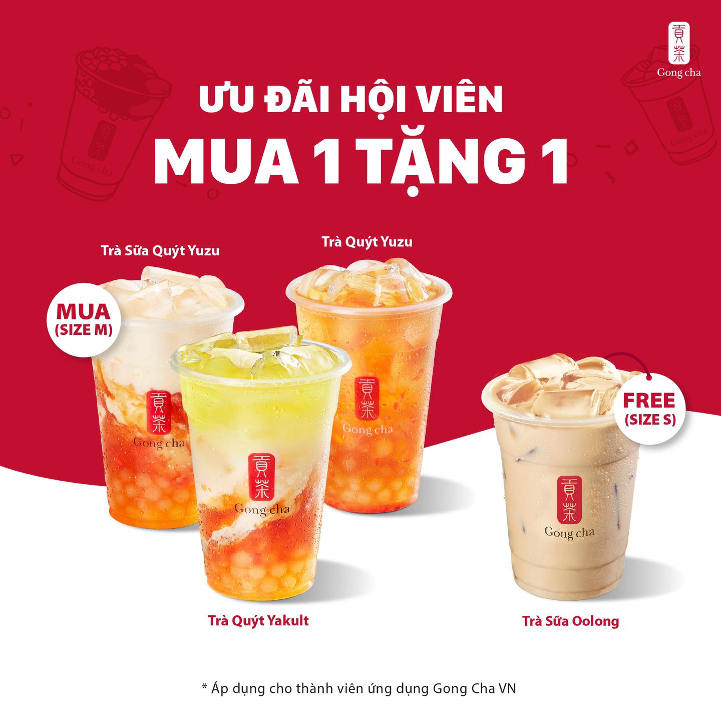 15/04 MUA 1 TẶNG 1 - Chỉ 1 ngày duy nhất! Gong Cha Vietnam