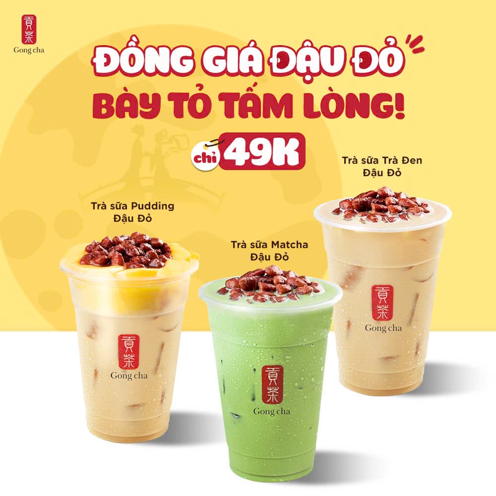 Đồng Giá Đậu Đỏ Bày Tỏ Tấm Lòng - Gong Cha Vietnam