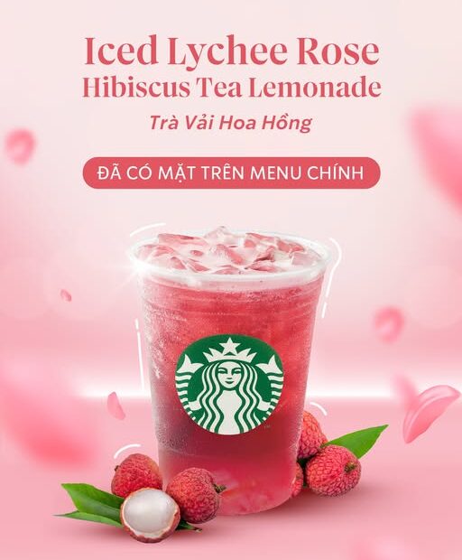 WOW TRÀ VẢI HOA HỒNG ĐÃ CÓ MẶT TRÊN MENU CHÍNH - Starbucks Vietnam