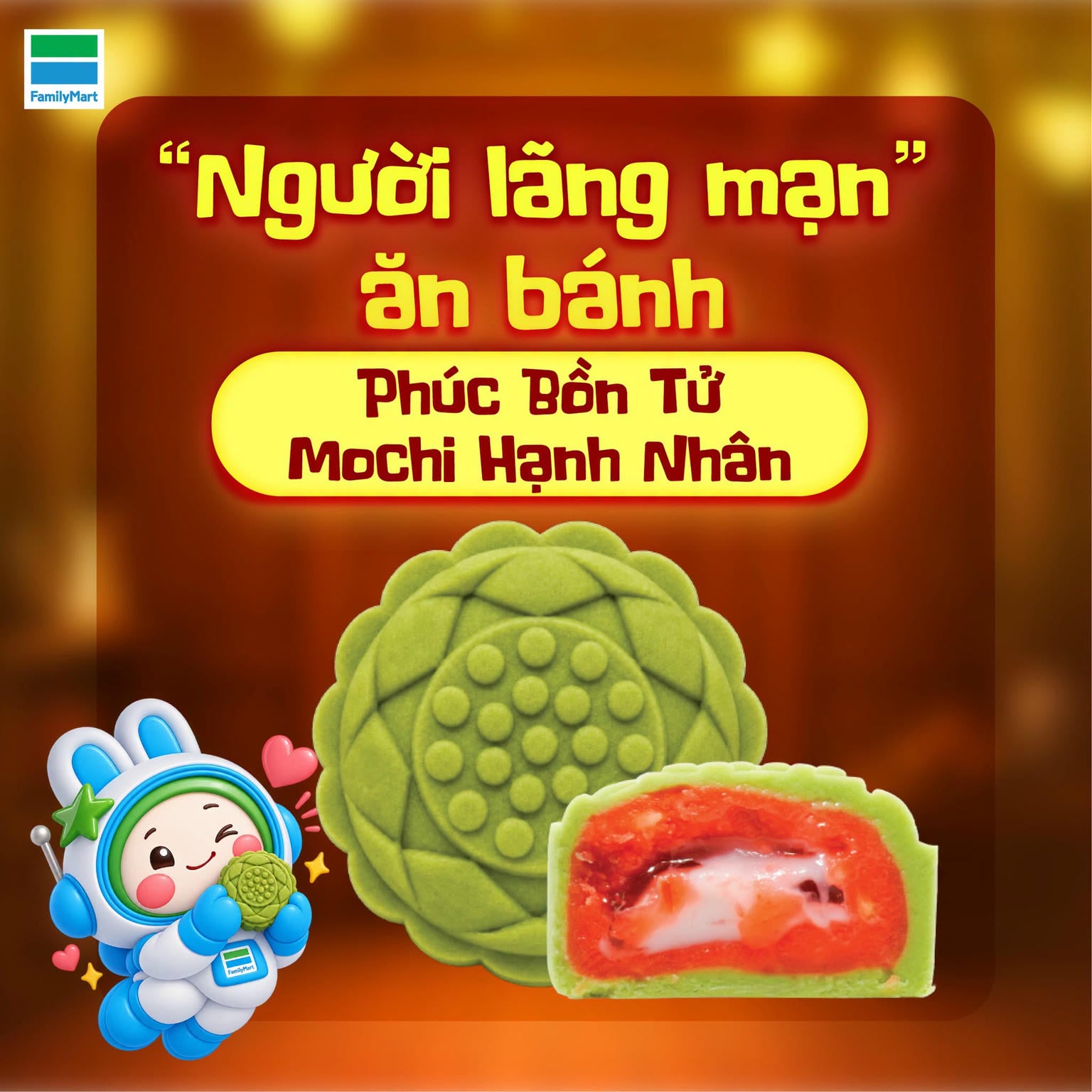 Người lãng mạn: Phúc Bồn Tử Mochi Hạnh Nhân nồng nàn, ngọt ngào và dẻo dai.