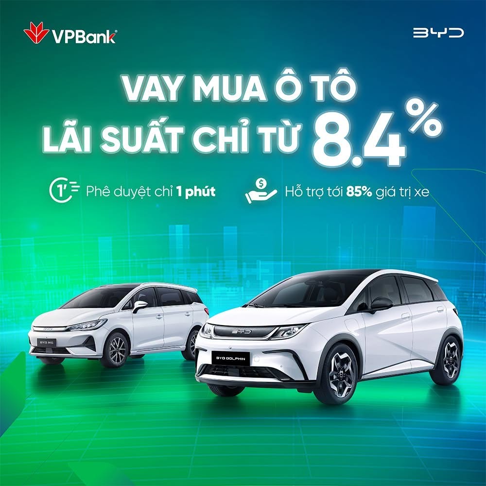 Vay Mua Xe BYD Cùng VPBank: Lãi Suất Từ 8,4%/Năm Duy Nhất Ngày 17/09